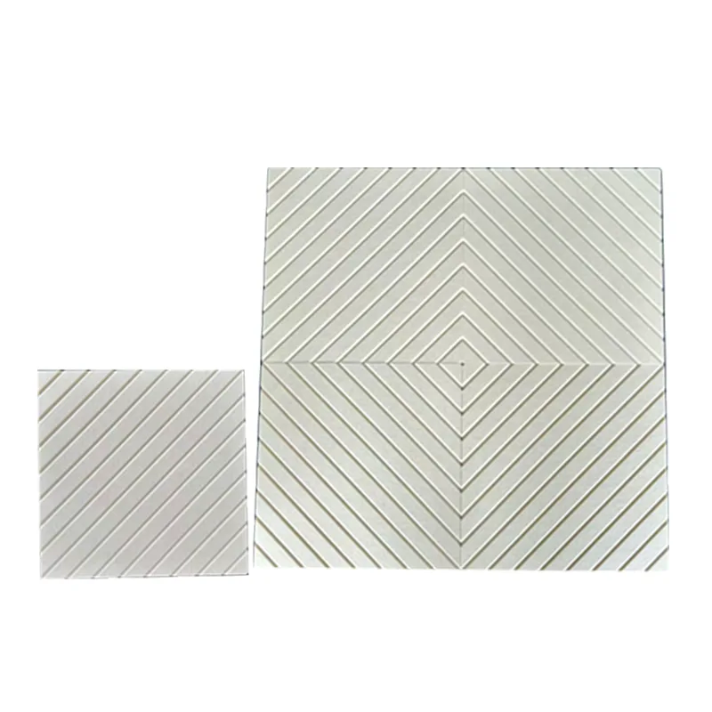 Beige V-leikkaus PET-huopa-akustinen paneeli